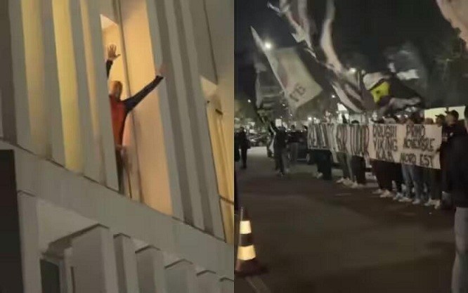  都體：尤文球迷來到酒店外支持新主帥，圖多爾向球迷們揮手致意