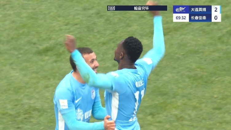  馬萊萊大連處子球！呂焯毅助攻馬萊萊破門，大連英博2-0亞泰