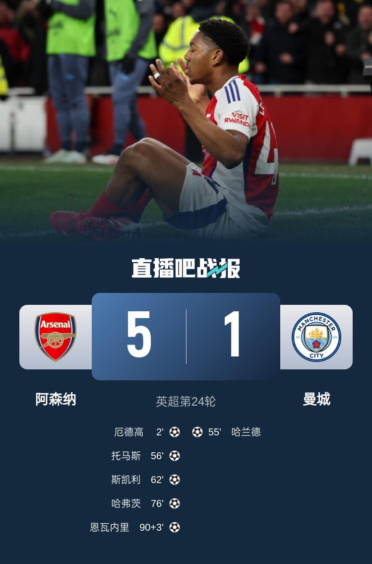  硬氣槍手無畏強(qiáng)敵！阿森納本賽季5-1碾壓曼城，3-0完勝皇馬